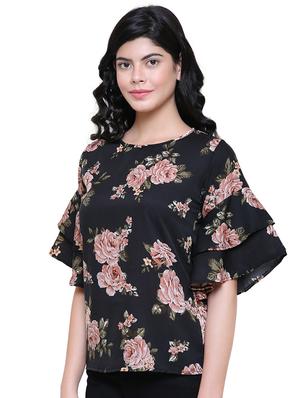 bell sleeved floral top - 16566506 - Standard Image - 2