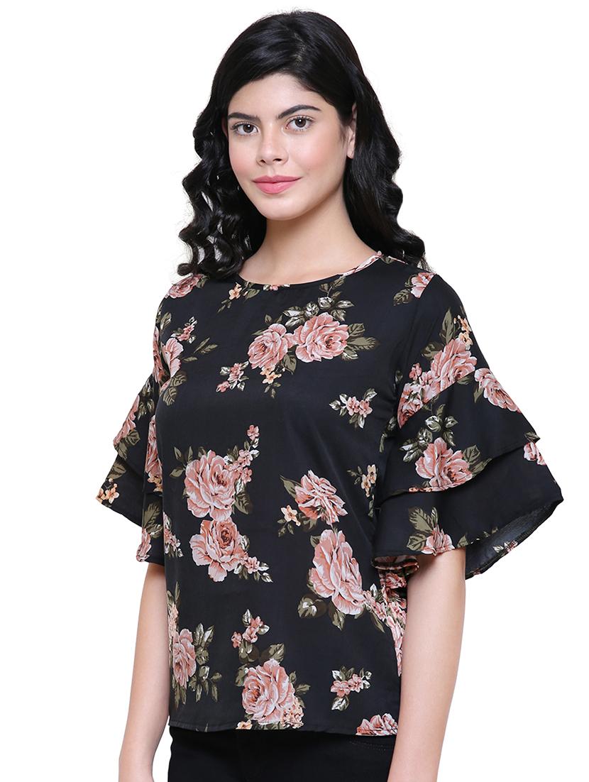 bell sleeved floral top - 16566506 - Zoom Image - 2