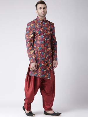 multi color printed sherwani set - 16566564 - Standard Image - 2
