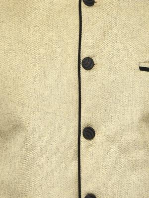 beige solid nehru jacket - 16566716 - Standard Image - 5