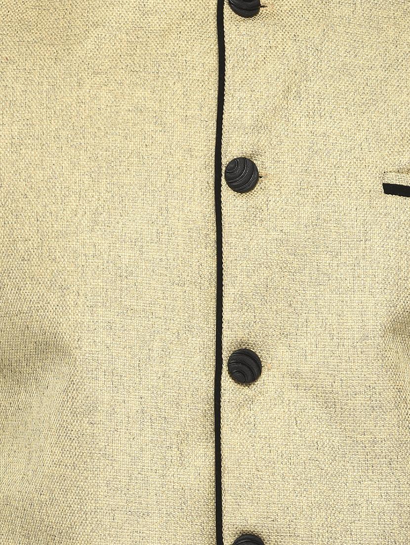 beige solid nehru jacket - 16566716 - Zoom Image - 5