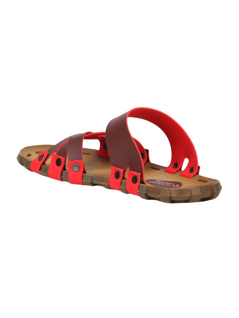 hip street maroon leatherette slip on slippers - 16567208 - Zoom Image - 2