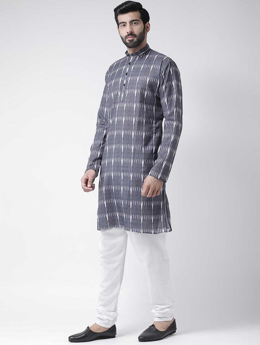 grey printed kurta pyjama set - 16567409 - Zoom Image - 2