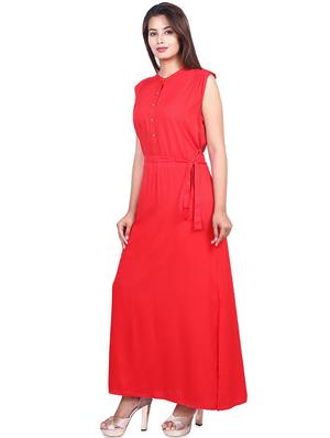 tie knot button detail maxi dress - 16567589 - Standard Image - 2