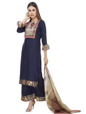 solid kurta dupatta set - 16567627 - Standard Image - 2