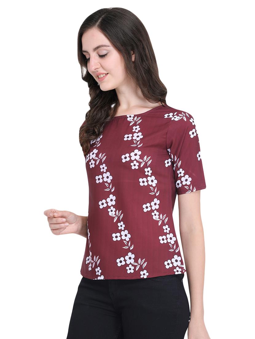 boat neck floral print top - 16567644 - Zoom Image - 2