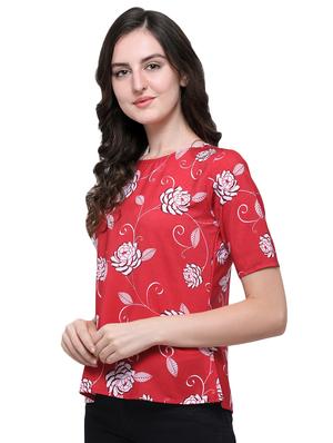 boat neck floral print top - 16567649 - Standard Image - 2