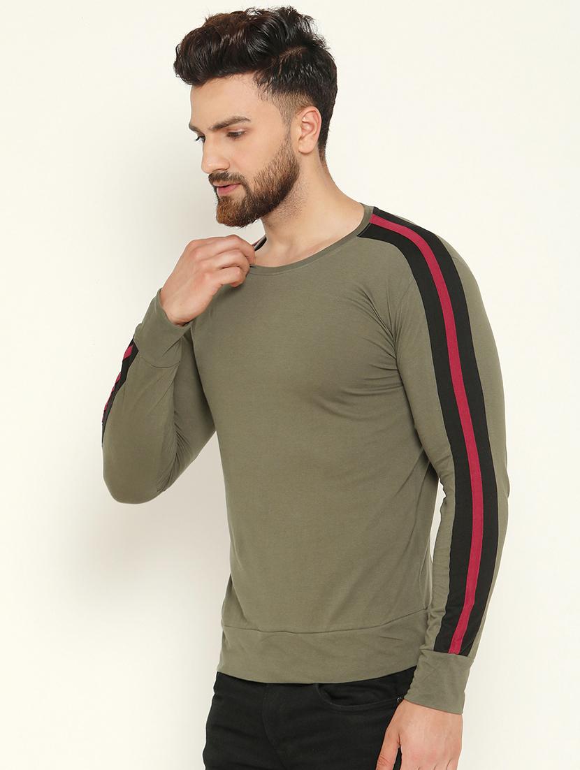 olive green taped t-shirt - 16567833 - Zoom Image - 2