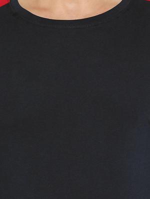 navy blue color block t-shirt - 16567844 - Standard Image - 5