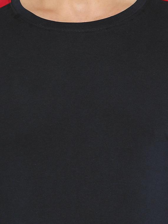 navy blue color block t-shirt - 16567844 - Zoom Image - 5