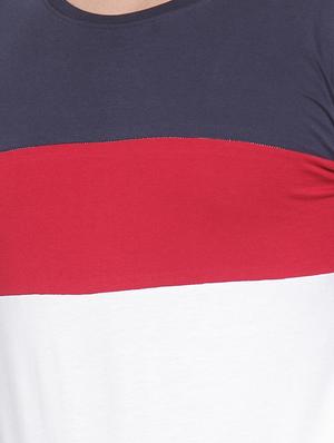 white cut & sew color block t-shirt - 16567850 - Standard Image - 5
