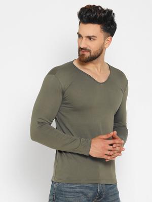olive green solid t-shirt - 16567861 - Standard Image - 2