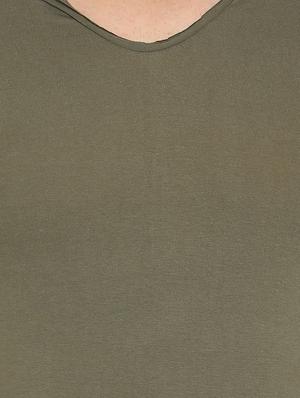 olive green solid t-shirt - 16567861 - Standard Image - 5