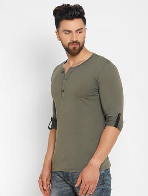 olive green solid t-shirt - 16567866 - Standard Image - 2