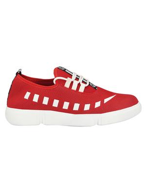 red mesh lace up sneakers - 16567896 - Standard Image - 2