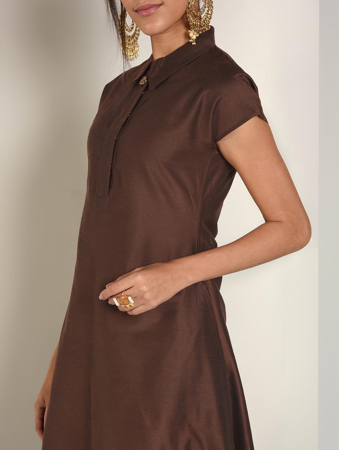 solid asymmetric kurta - 16568767 - Zoom Image - 5