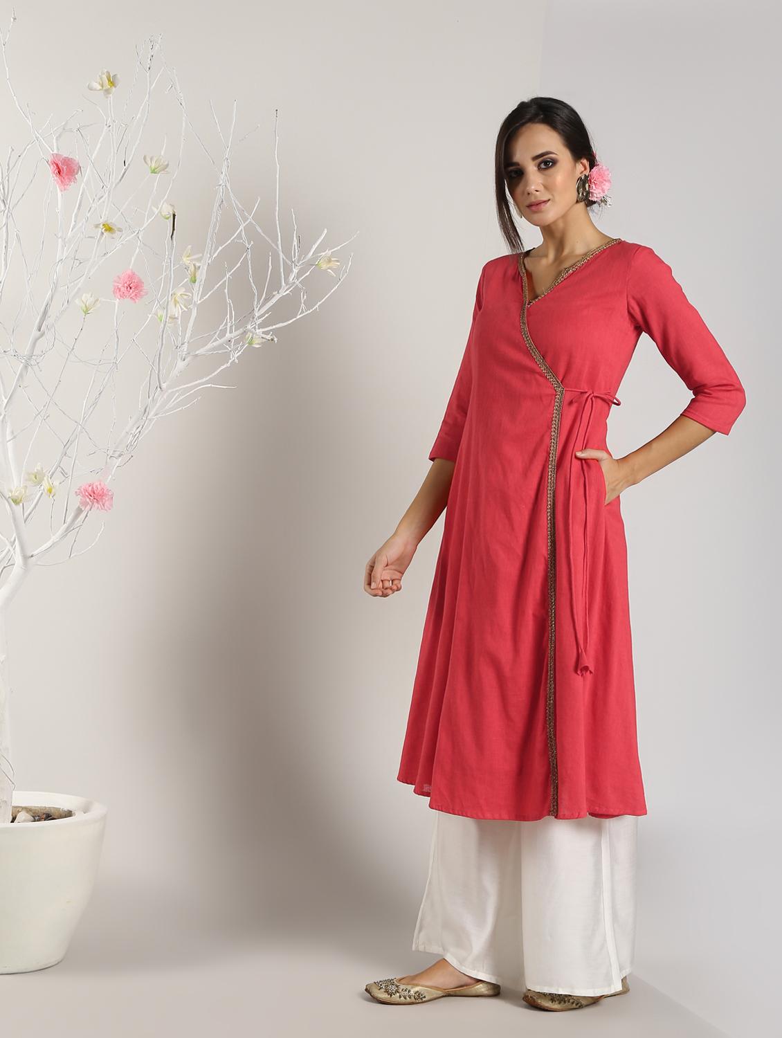 solid angrakha kurta - 16568771 - Zoom Image - 2