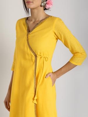 solid angrakha kurta - 16568772 - Standard Image - 5