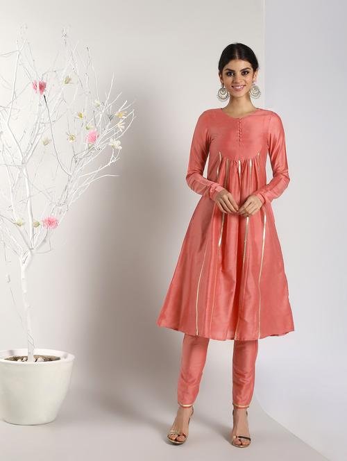 gota work silk anarkali kurta - 16568781 - Standard Image - 1