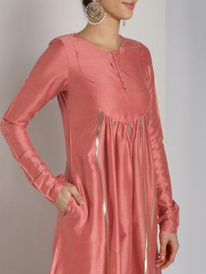 gota work silk anarkali kurta - 16568781 - Standard Image - 5