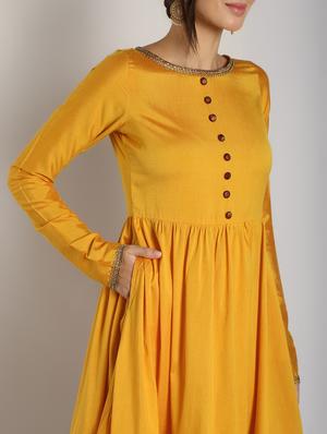 contrast hem flared kurta - 16568785 - Standard Image - 5