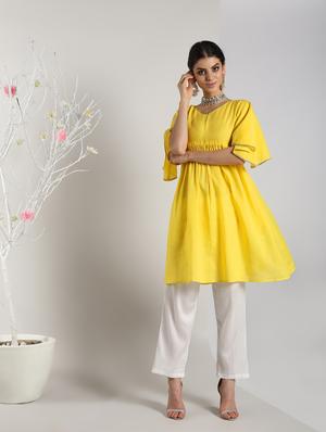 solid flared kurta - 16568790 - Standard Image - 2