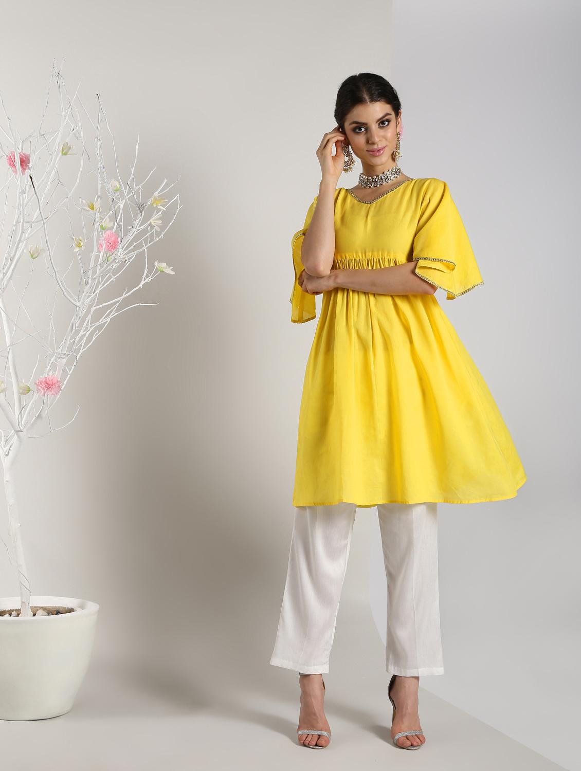 solid flared kurta - 16568790 - Zoom Image - 2