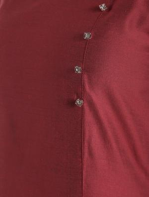 solid silk asymmetric kurta - 16568795 - Standard Image - 5