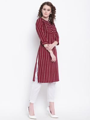 stripes straight kurta - 16568812 - Standard Image - 2