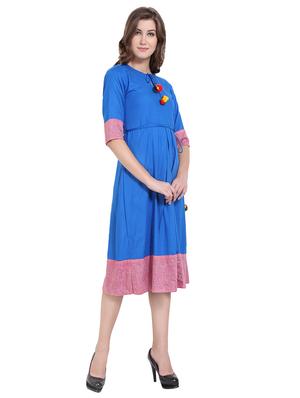 tassel tie up contrast a-line dress - 16568864 - Standard Image - 2