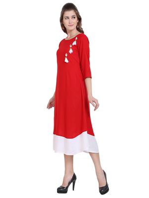 tassel detail contrast hem a-line dress - 16568865 - Standard Image - 2