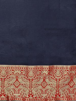 bordered woven saree with blouse - 16569292 - Standard Image - 5