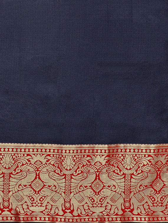 bordered woven saree with blouse - 16569292 - Zoom Image - 5