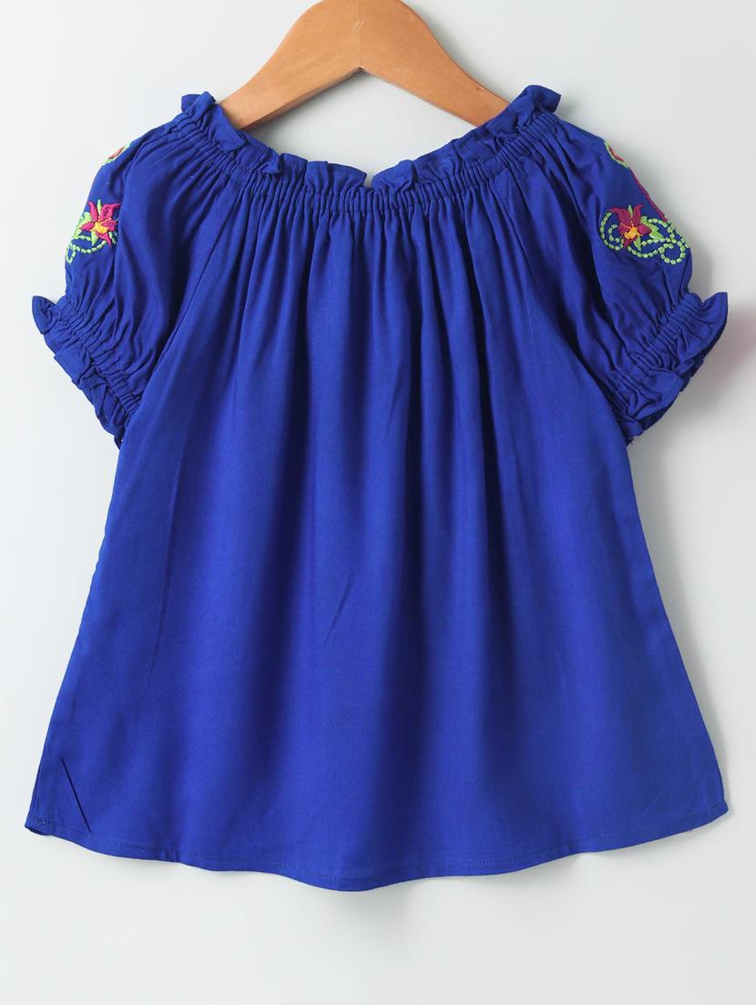 tie knot front floral embroidered top - 16569562 - Zoom Image - 2