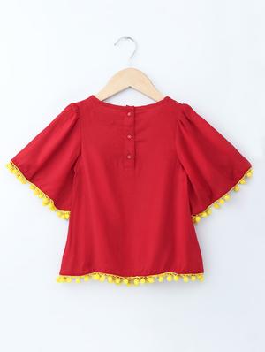 bell sleeve embroidery detailed top - 16569573 - Standard Image - 2