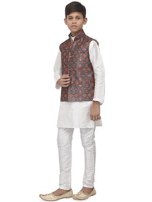 white silk kurta set - 16569759 - Standard Image - 2