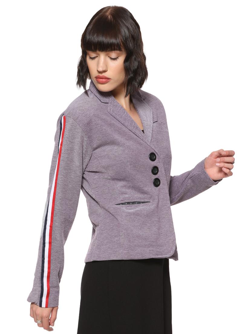 side taped button detail blazer - 16569922 - Zoom Image - 2