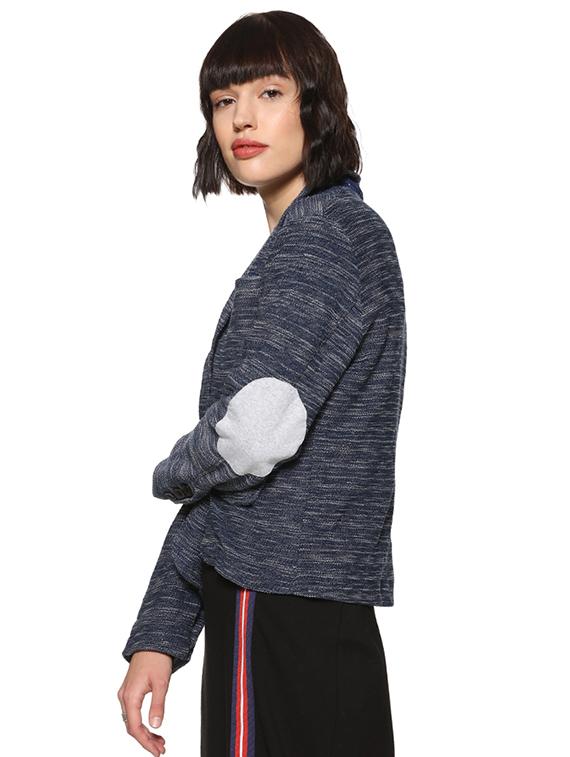 contrast patch sleeved blazer - 16569924 - Zoom Image - 2