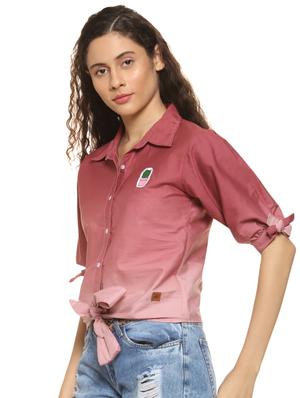 tie front ombre shirt - 16570005 - Standard Image - 2