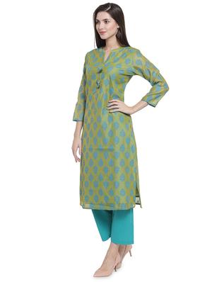 printed straight kurta with tassels - 16570259 - Standard Image - 2