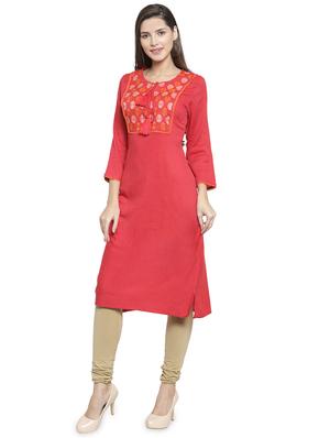 embroidered a-line kurta - 16570300 - Standard Image - 2