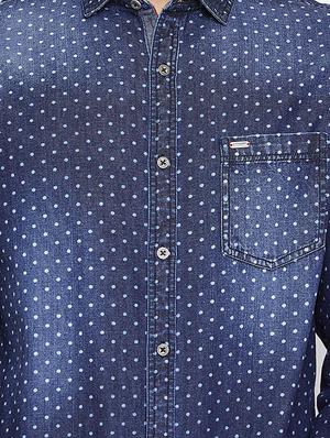blue printed casual shirt - 16570649 - Standard Image - 5