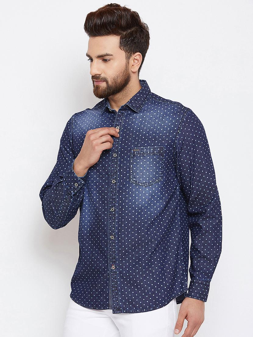 blue printed casual shirt - 16570649 - Zoom Image - 2