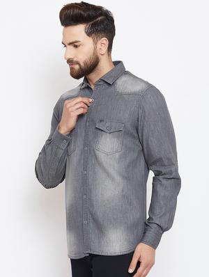 grey faded casual shirt - 16570650 - Standard Image - 2