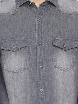 grey faded casual shirt - 16570650 - Standard Image - 5