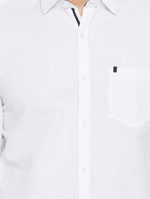 white solid casual shirt - 16570659 - Standard Image - 5