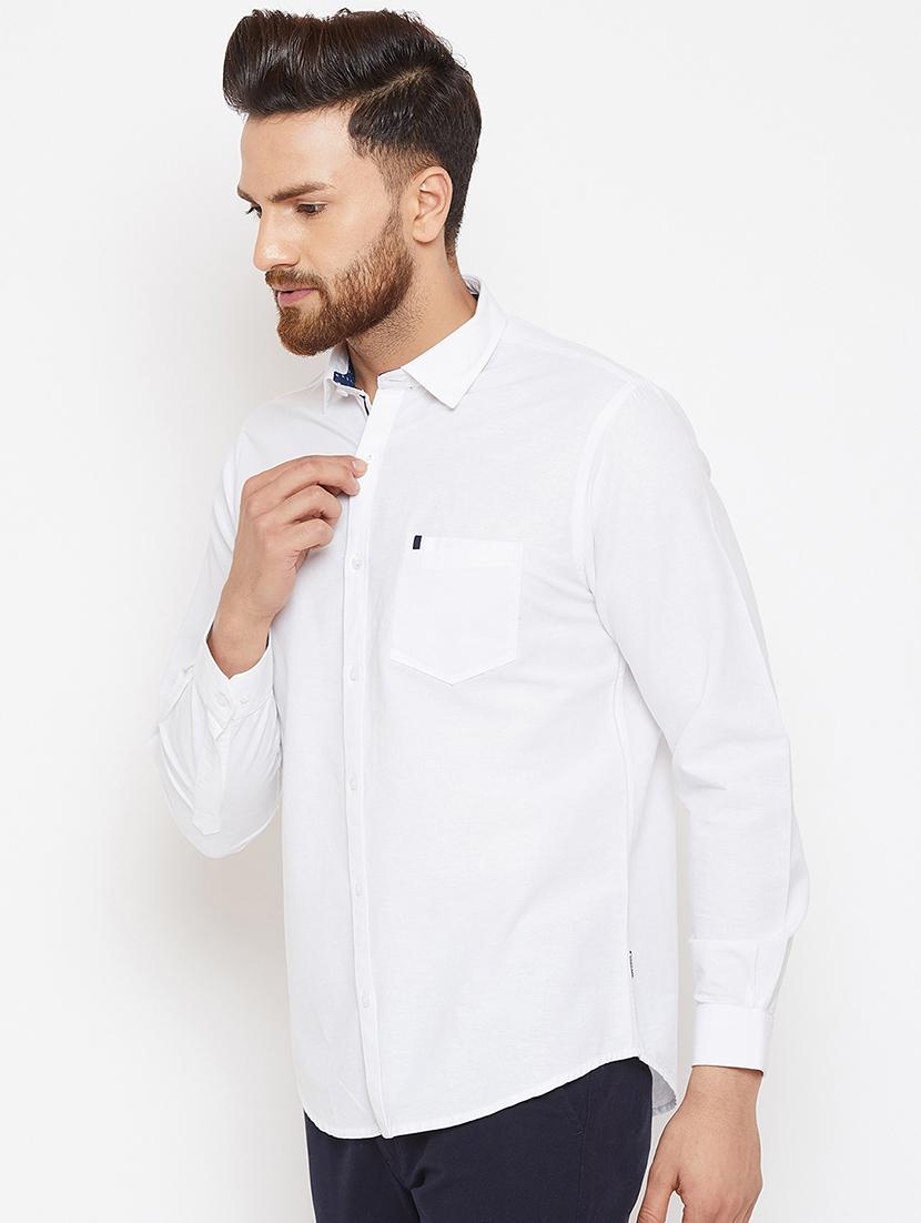 white solid casual shirt - 16570659 - Zoom Image - 2