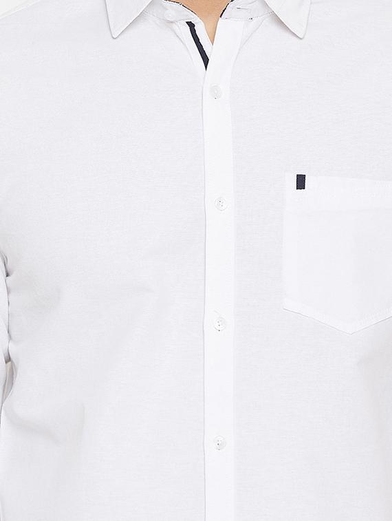 white solid casual shirt - 16570659 - Zoom Image - 5