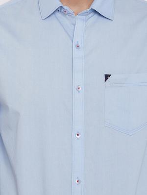 light blue solid casual shirt - 16570661 - Standard Image - 5