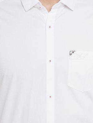 white solid casual shirt - 16570662 - Standard Image - 5